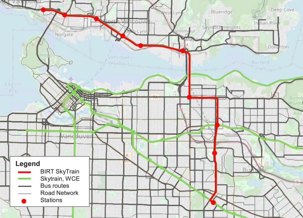 north shore burrard inlet rapid transit skytrain map