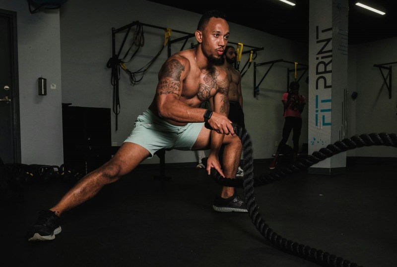 Man doing HIIT workout.