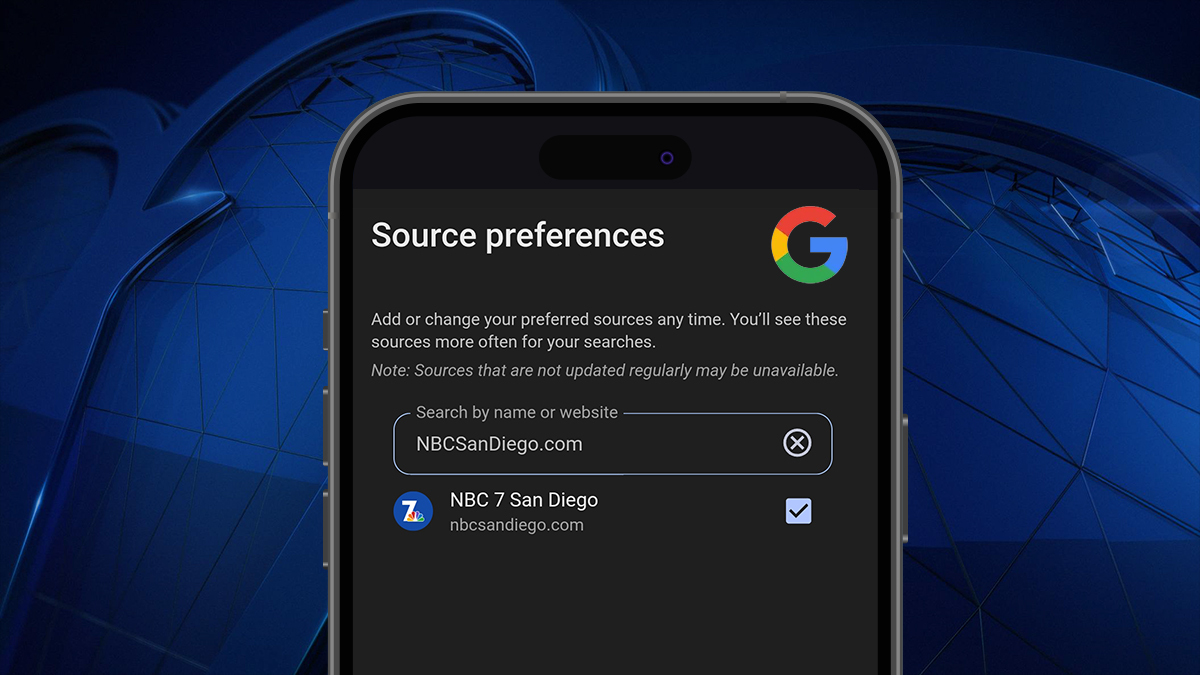 How to add NBC 7 San Diego as a Google preferred source – NBC 7 San Diego