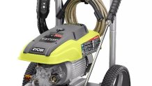 The pressure washer's capacitor can overheat and burst, causing parts to be forcefully ejected, posing a risk of serious injury from impact to the user or bystanders.