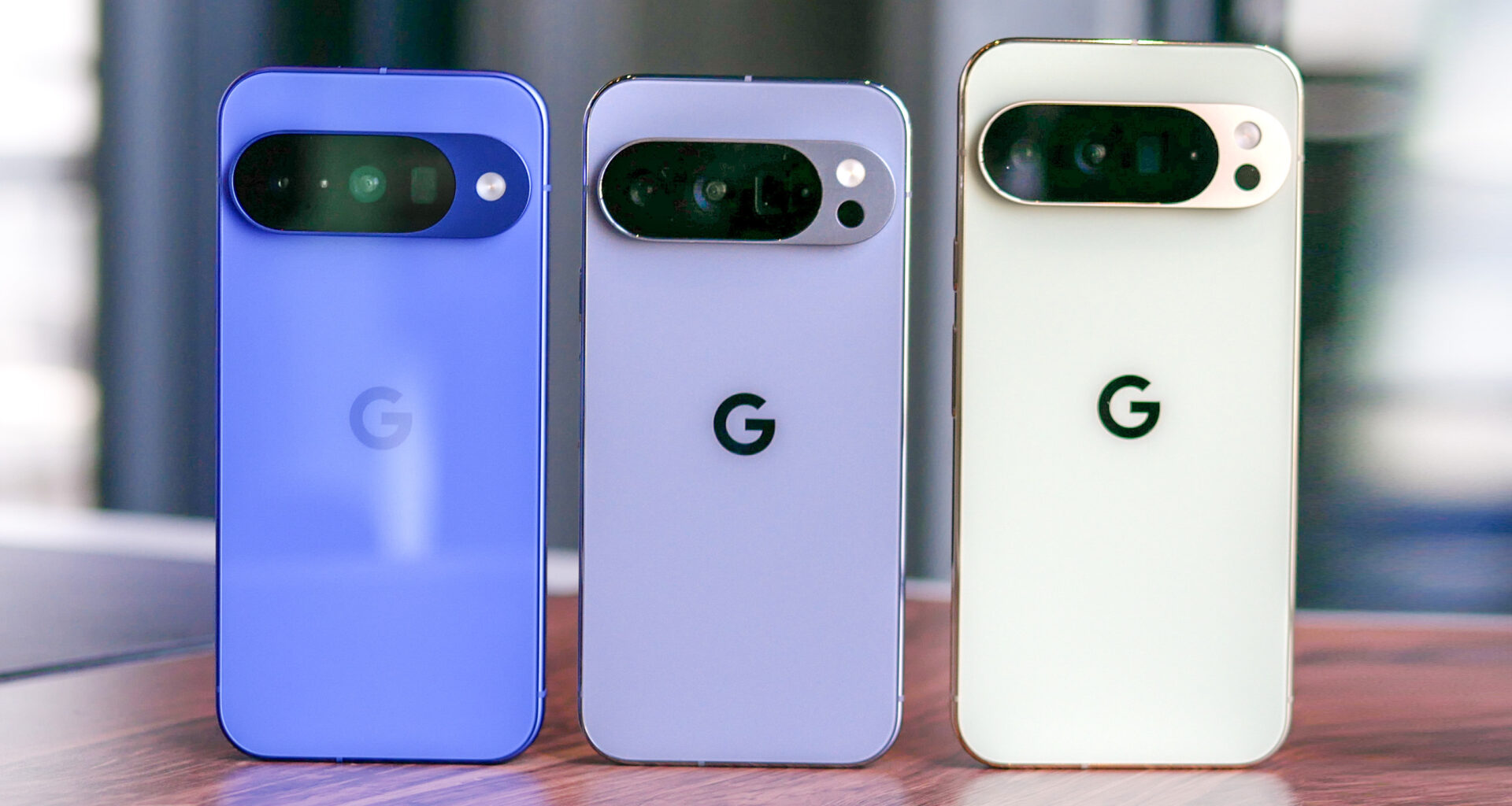 Pixel 10 vs Pixel 10 Pro vs Pixel 10 Pro XL showing their back casings and cameras.