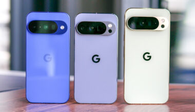 Pixel 10 vs Pixel 10 Pro vs Pixel 10 Pro XL showing their back casings and cameras.