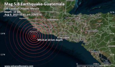 Strong Mag. 5.9 Earthquake - North Pacific Ocean, Departamento de Quetzaltenango, 138 km Southwest of Retalhuleu, Guatemala, on Saturday, Aug 9, 2025, at 02:40 pm (GMT -6) -