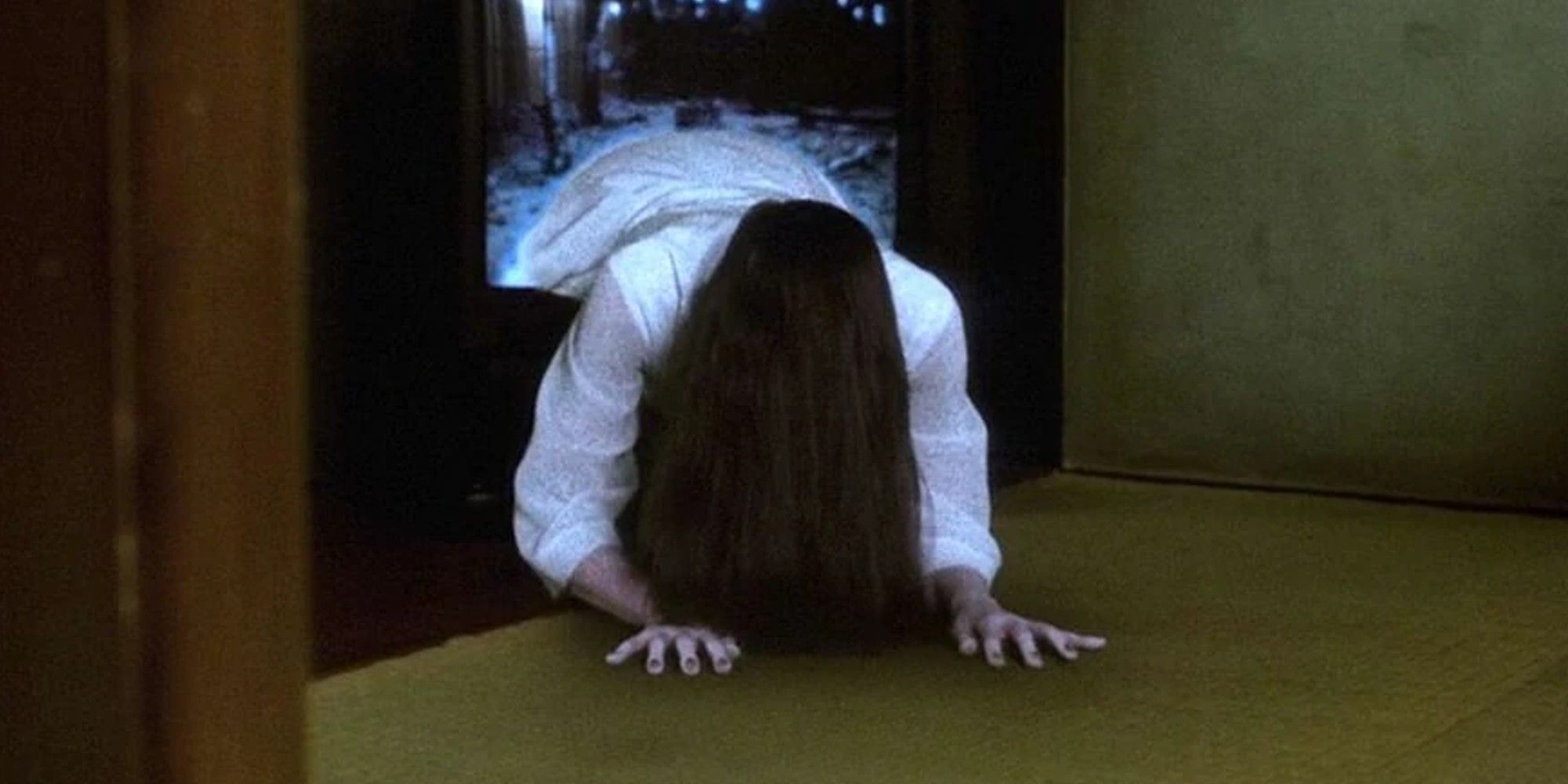 The Ring Sadako crawls out of TV