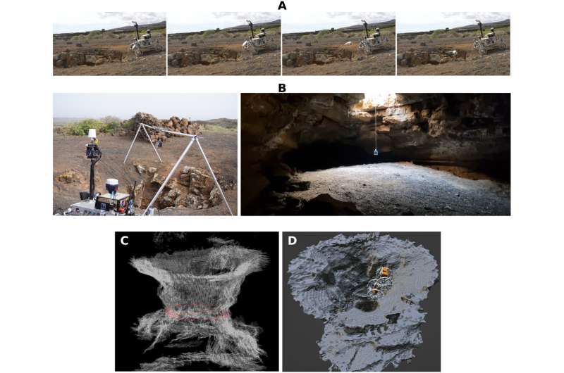 Robots team up to explore planetary lava caves