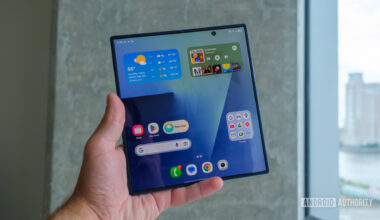 samsung galaxy z fold 7 open in hand