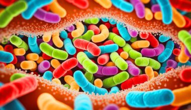 Illustration of the genetic transformation of gut bacteria due to refined sugar consumption.