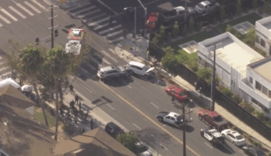 2 injured after pursuit ends with fiery crash in Los Angeles neighborhood