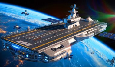Illustration of an orbital aircraft carrier being developed by Gravitics in collaboration with the U.S. Space Force.