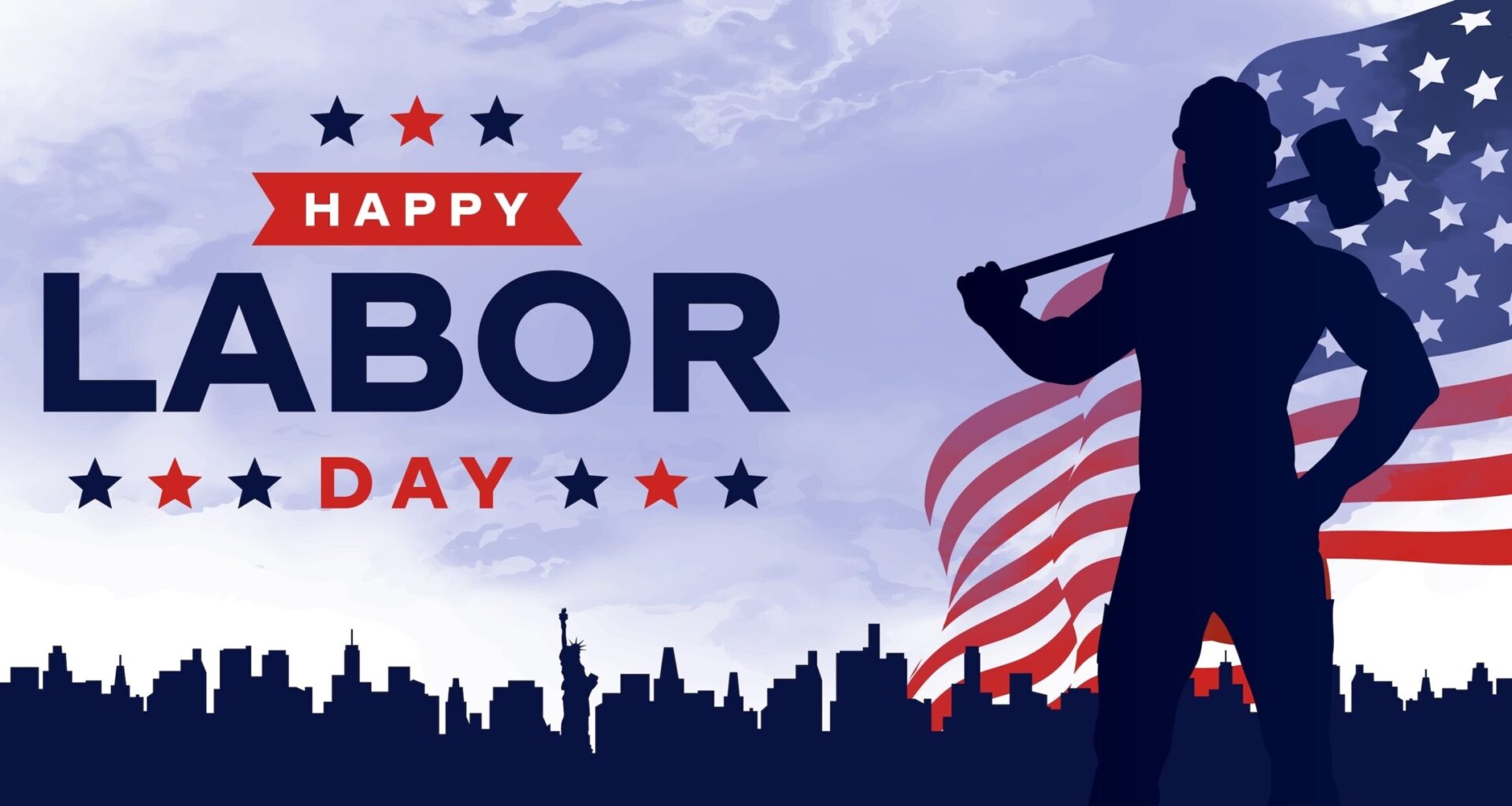 Happy labor day in United States of America flag with labor day typography. USA poster.