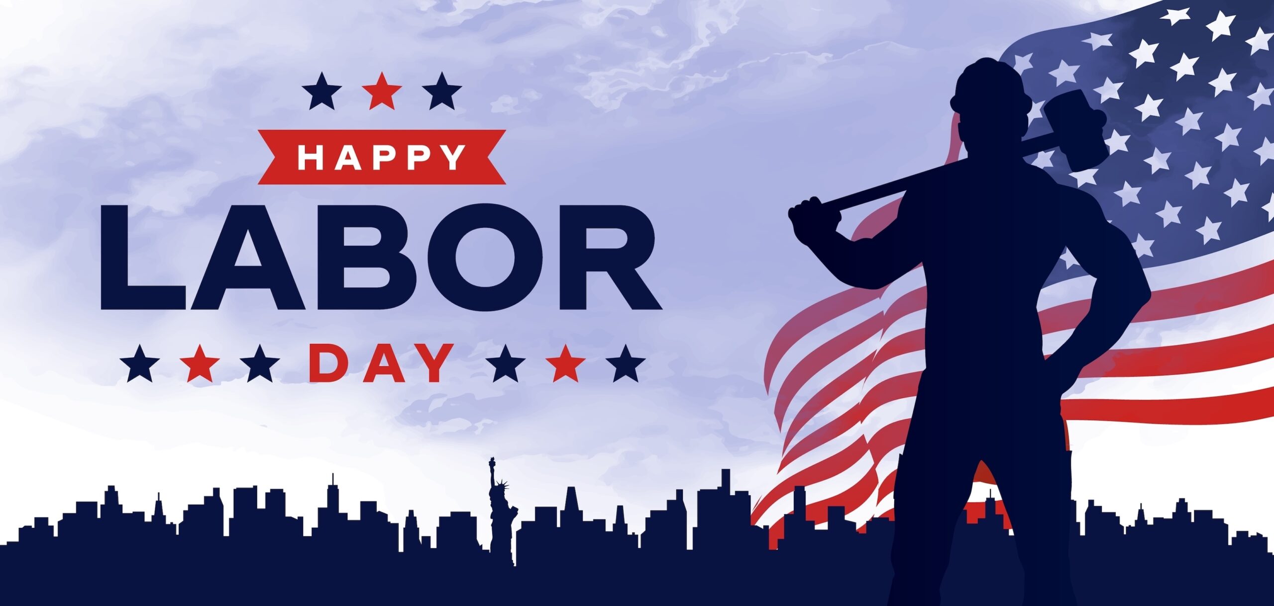 Happy labor day in United States of America flag with labor day typography. USA poster.