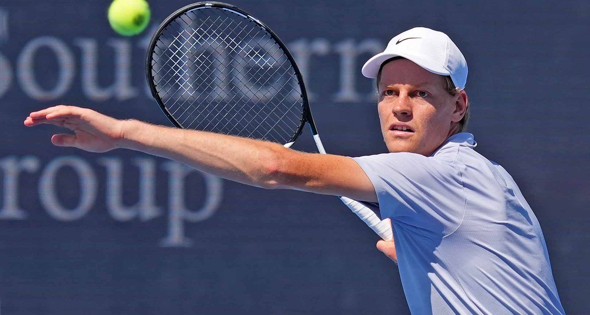 Jannik Sinner in action on Monday at the Cincinnati Open.