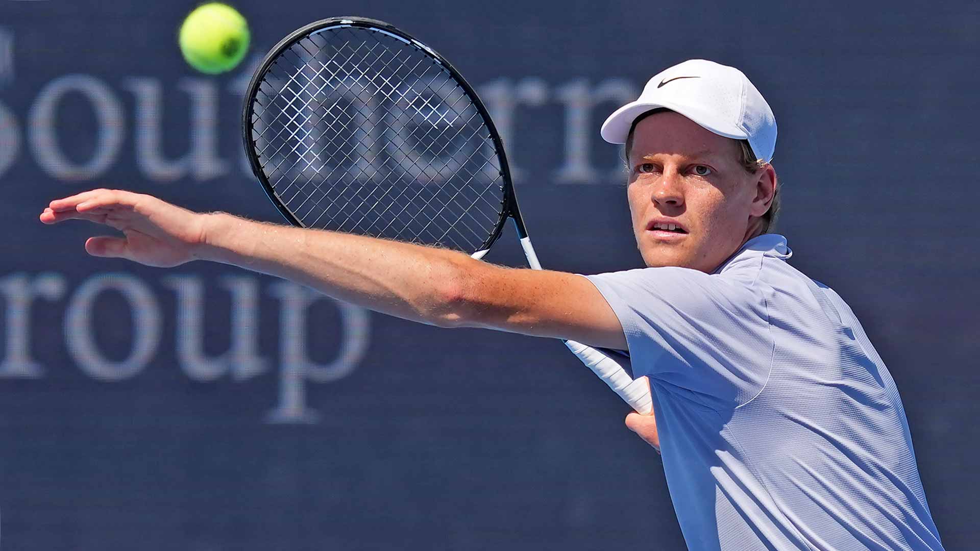 Jannik Sinner in action on Monday at the Cincinnati Open.