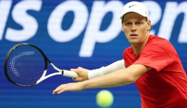 Jannik Sinner practises Thursday at the US Open.