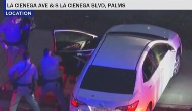 LA police chase: CHP officers pull suspect out of vehicle after conducting PIT maneuver
