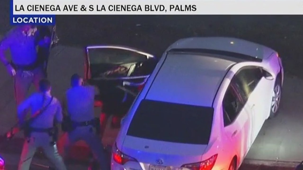 LA police chase: CHP officers pull suspect out of vehicle after conducting PIT maneuver