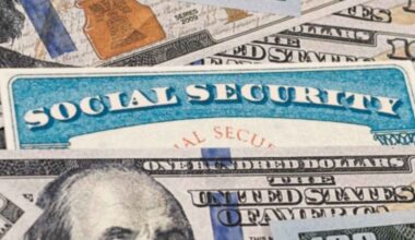 Social Security card on top of U.S. hundred-dollar bills representing financial challenges for retirees in 2026