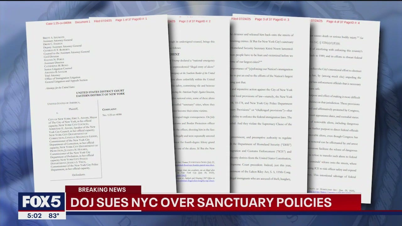NY, NJ on list of 'sanctuary jurisdictions' from DOJ