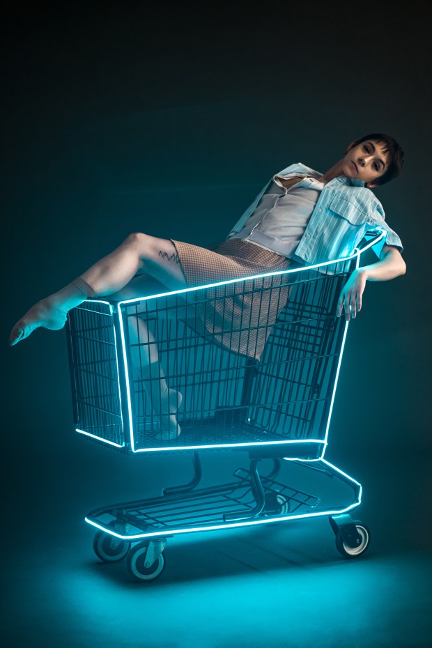 Rosin Box Project dancer Danielle Archuleta performs in Ching Ching Wong's "The Shelf Life, Ep. 03." It's one of three new works being presented in the company's "Debuts" concerts Aug. 22-24 in Escondido. (Carly Topazio)