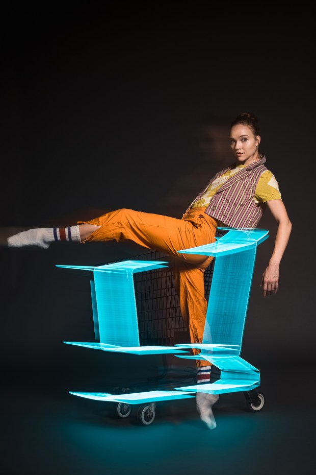 Rosin Box Project dancer Bethany Green performs in Ching Ching Wong's "The Shelf Life, Ep. 03." It's one of three new works being presented in the company's "Debuts" concerts Aug. 22-24 in Escondido. (Carly Topazio)