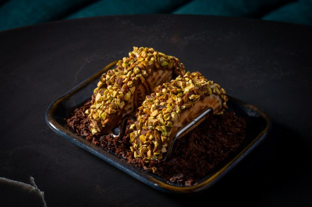 Choco Taco, a new dessert-for-two item on the Juni bar...