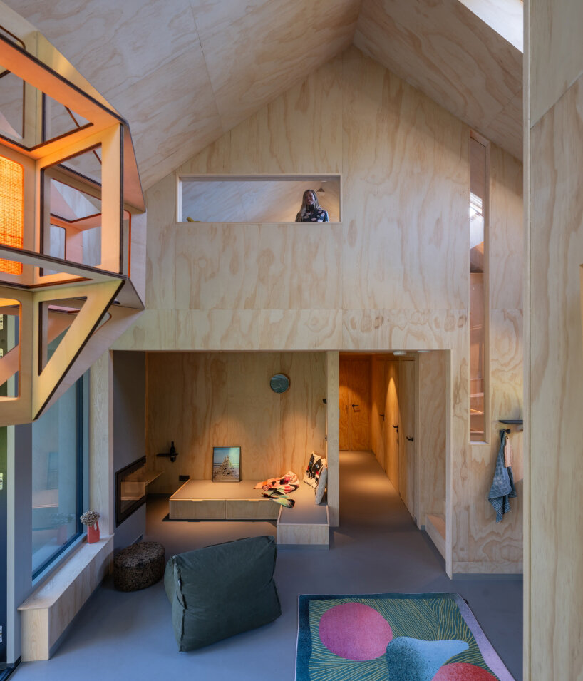 asymmetric roof tops prefabricated holiday home by team v architecture on dutch island