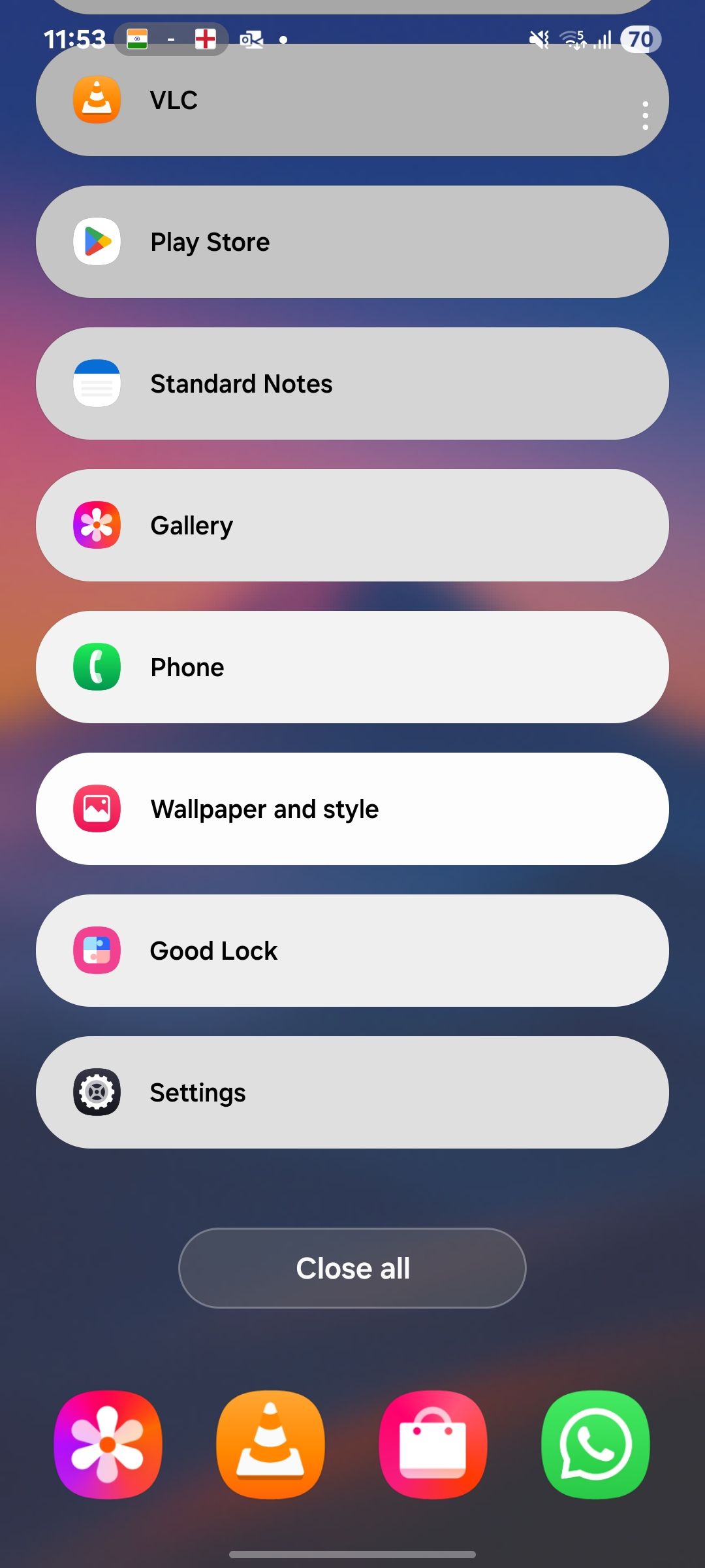 task switcher menu