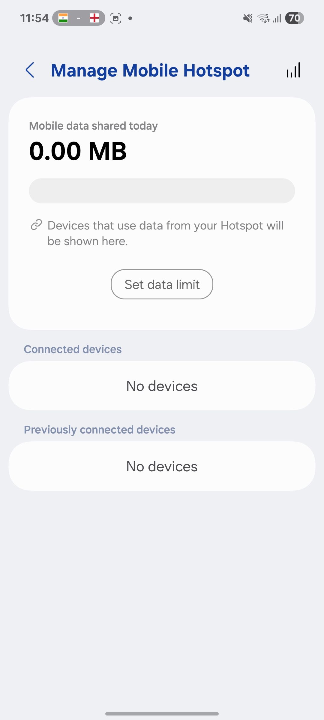 set data limit on Samsung phone