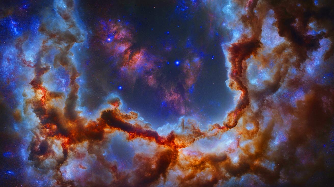 Illustration of the Midpoint Cloud, a Giant Molecular Cloud within the Milky Way.