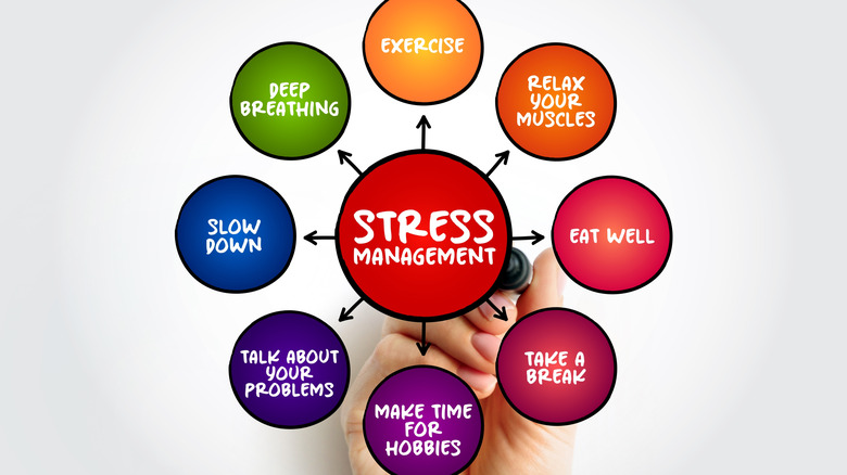 An image displaying ways to manage stress.