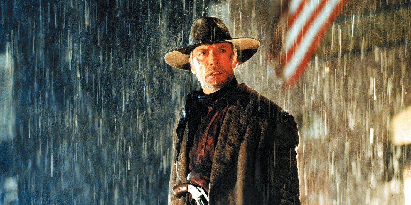 William Munny tells the townsfolk to beware in Unforgiven.