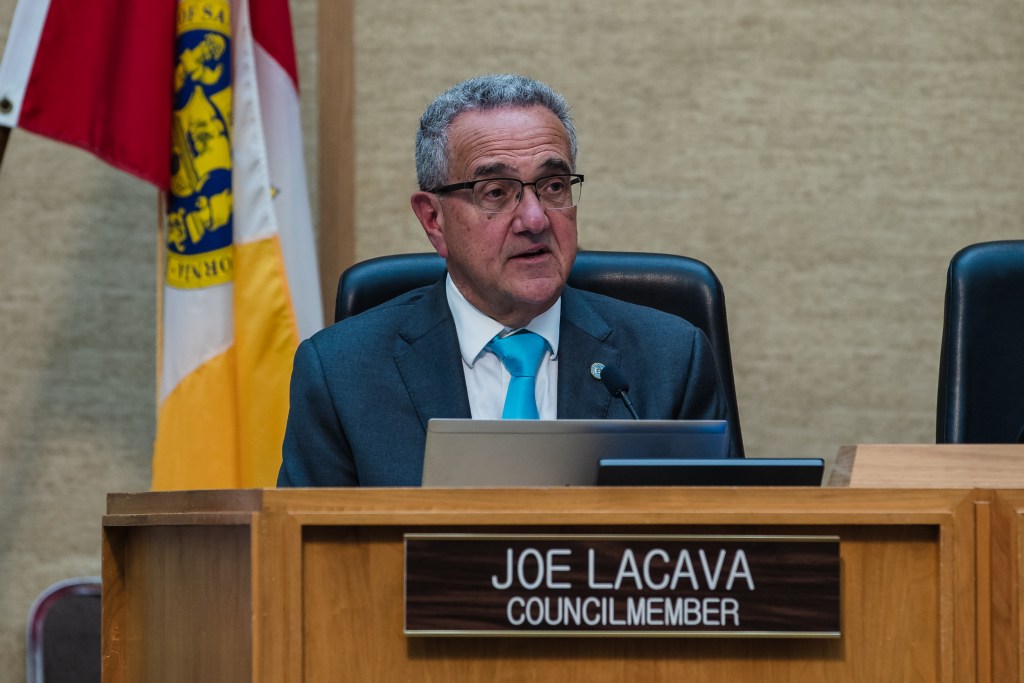 Councilmember Joe Lacava during a City Council meeting in downtown on April 10, 2023.
