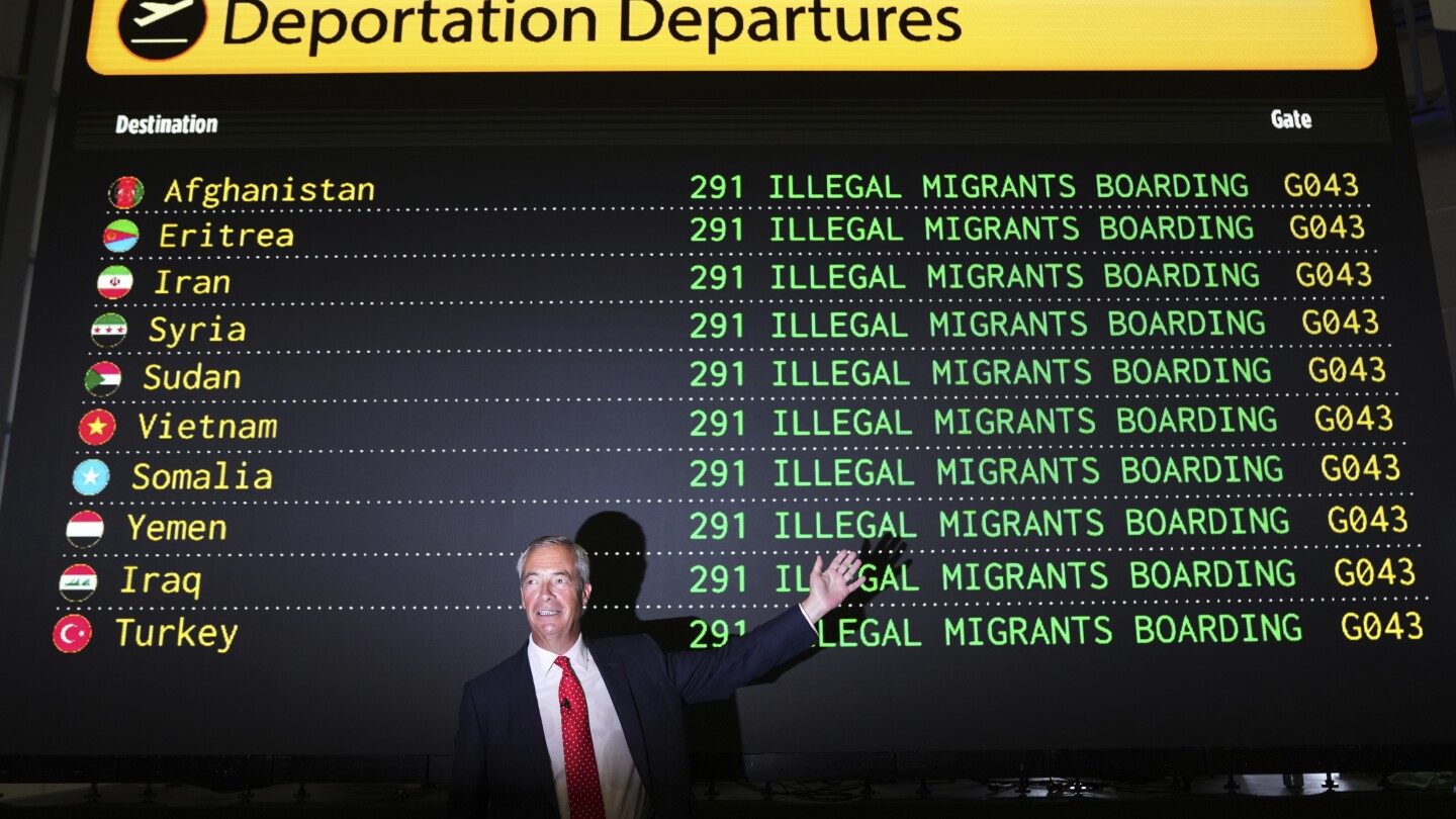 UK's hard-right Reform party says it will mass-deport migrants if it wins power