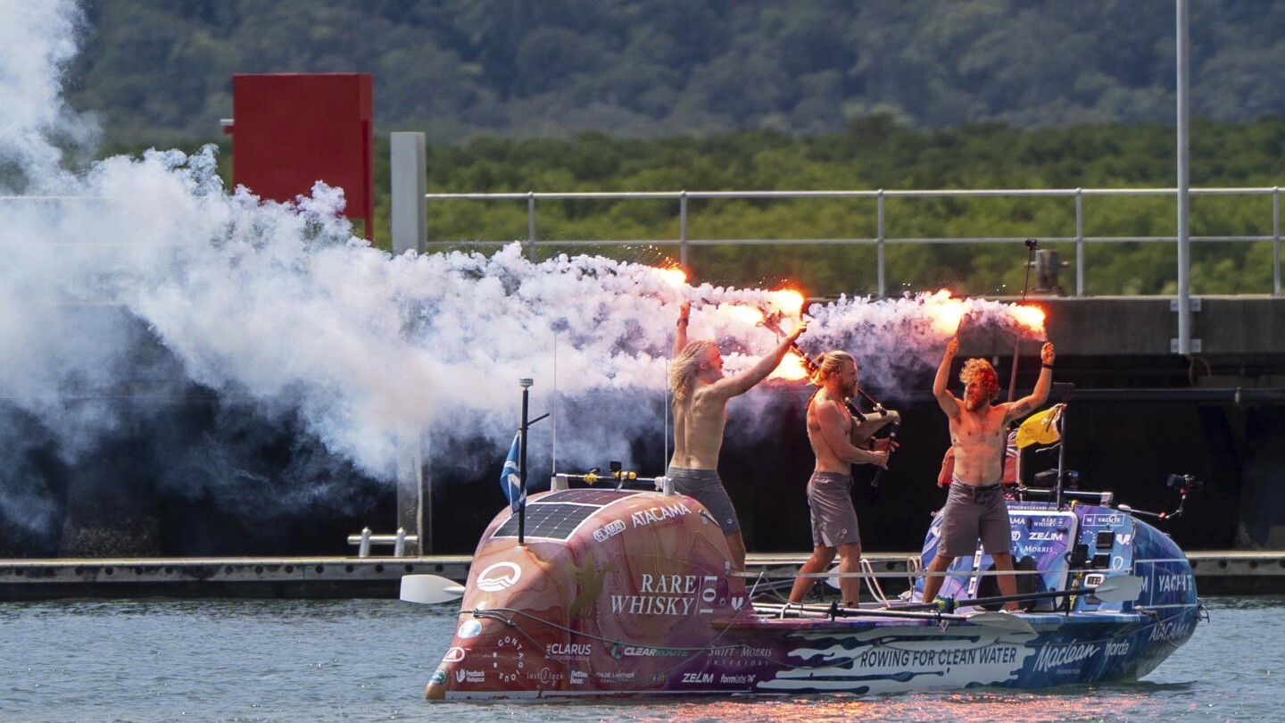 3 Scottish brothers set a world record for fastest Pacific row