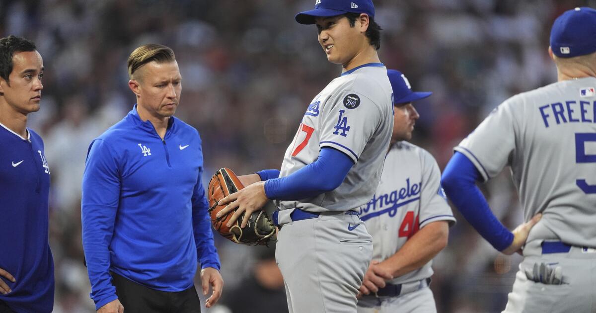 Rocky, and painful, outing for Shohei Ohtani as Dodgers lose to Colorado