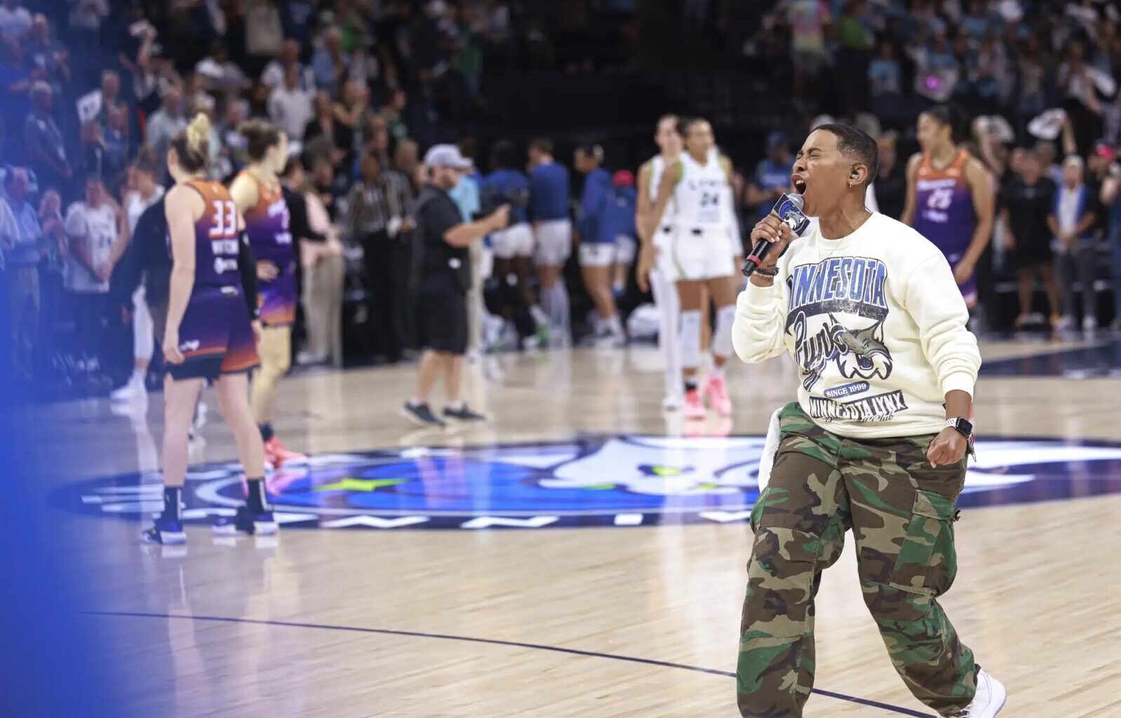 Northside native Brynne Crockett amplifies her voice as Lynx in-arena host, role model - InForum