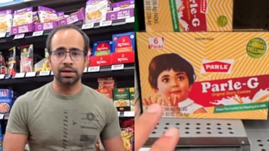 An Indian man captured Indian products at Walmart in Dallas.(Instagram/ouramericandream.vlogs)