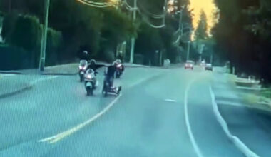 Cyclist shoved across traffic lane by passing motorcyclist in shocking Nanaimo video