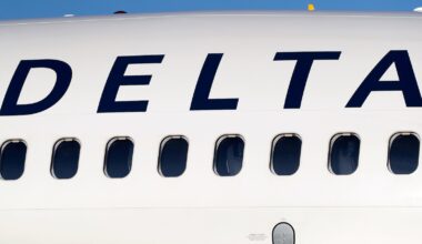 Delta plane wing clips empty aircraft during pushback from gate in Atlanta