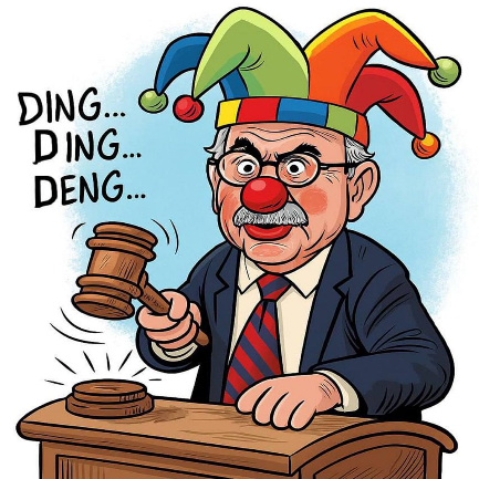 Nawaf Salam as a clown (Hezbollah on the Ground Telegram channel, August 7, 2025)