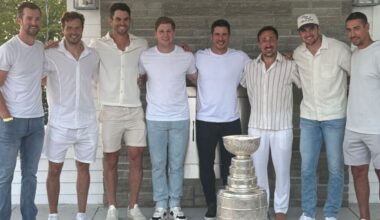 Marchand celebrates day with Stanley Cup alongside Crosby, MacKinnon