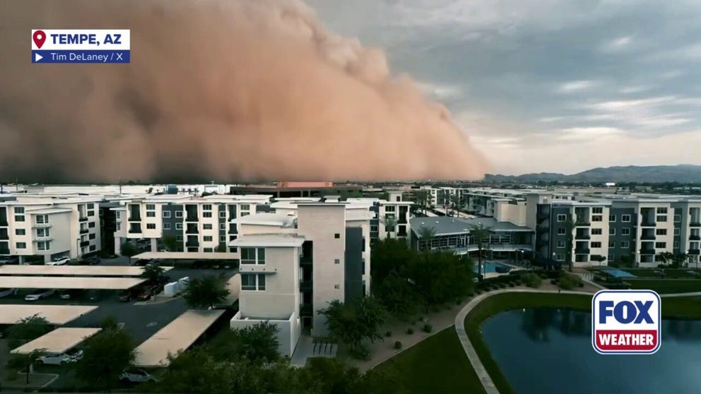 A dramatic time lapse video shows a massive dust storm, known as a haboob, sweeping across Tempe, Arizona, on Monday, Aug. 25, 2025.