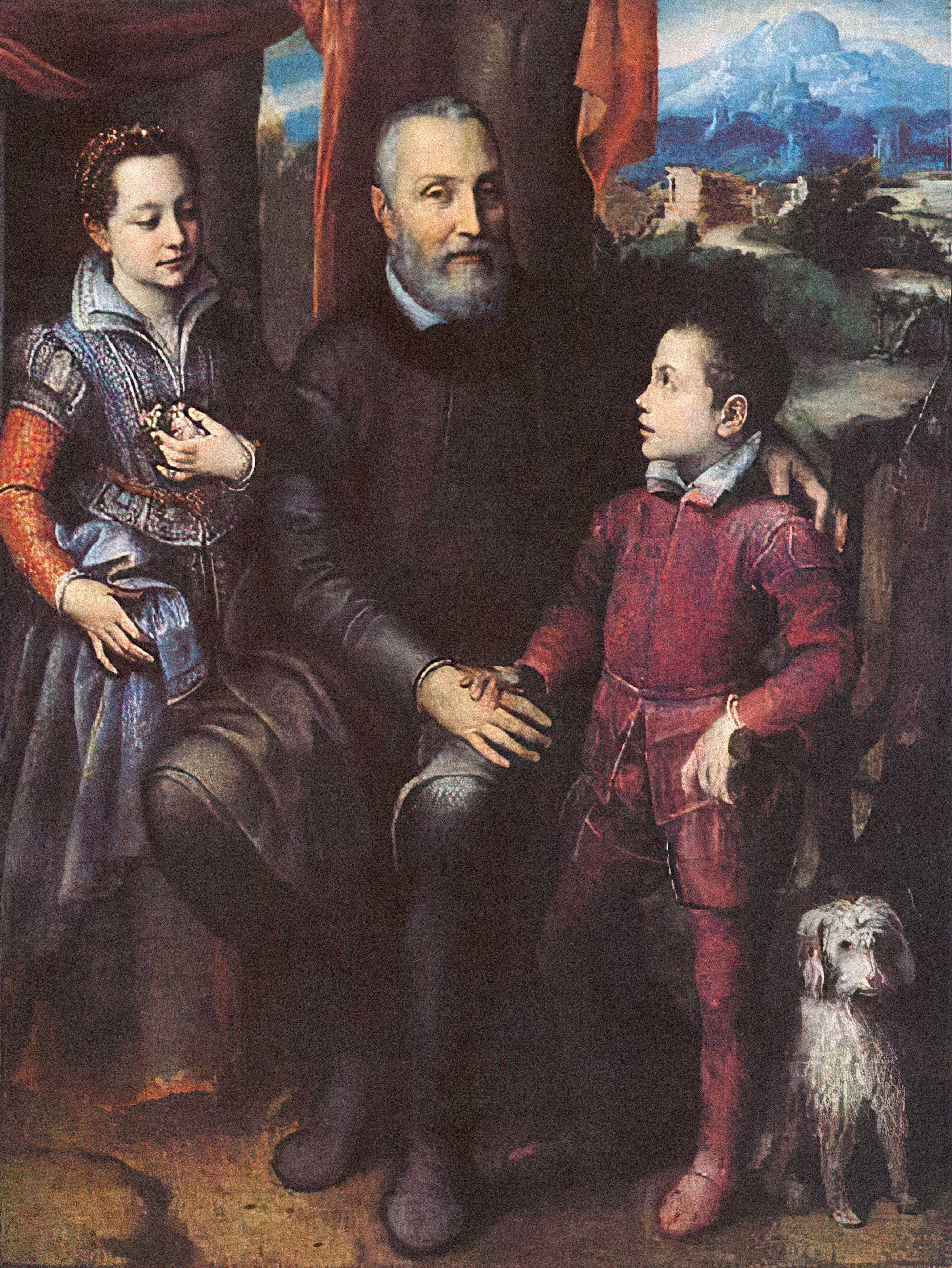 Painting of a family portrait.