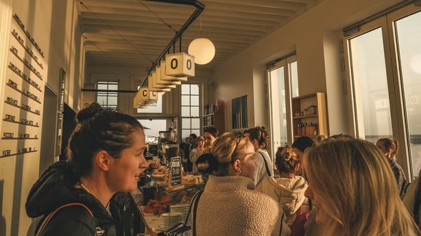 a busy cafe 