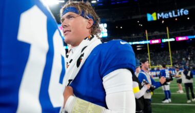 Jaxson Dart Listed as QB2 on NY Giants’ Week 1 Unofficial Depth Chart