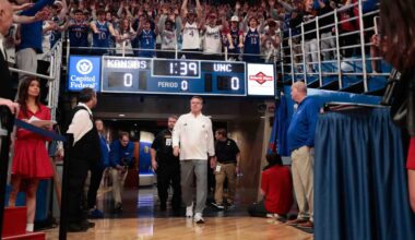 Kansas Jayhawks head coach Bill Self enters Allen Fieldhouse to take on the North Carolina Tar Heels Friday, Nov. 8, 2024.