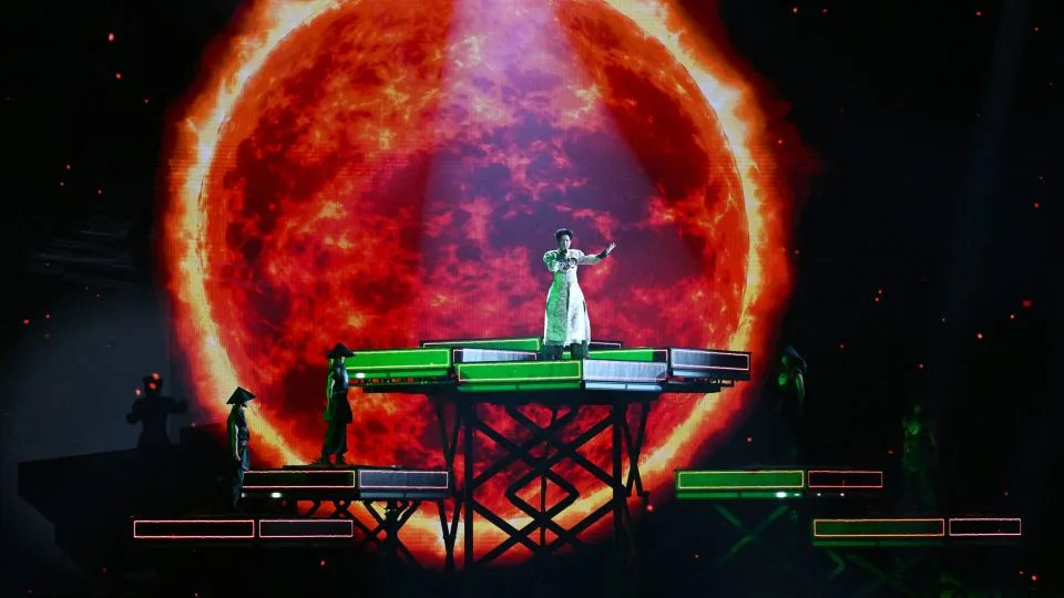 Vietnam's Duc Phuc performs in Moscow on Saturday. - Olesya Kurpyayeva/AFP/Getty Images