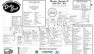Final Baltimore Avenue Dollar Stroll of 2025 this Thursday; Check out the map of specials, vendors, entertainment