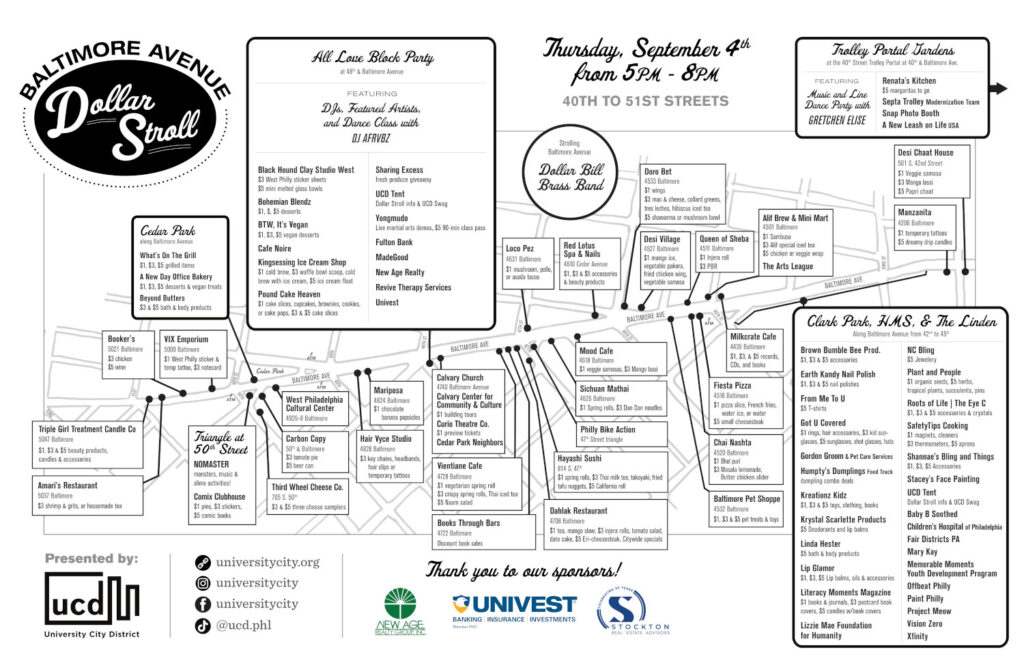 Final Baltimore Avenue Dollar Stroll of 2025 this Thursday; Check out the map of specials, vendors, entertainment