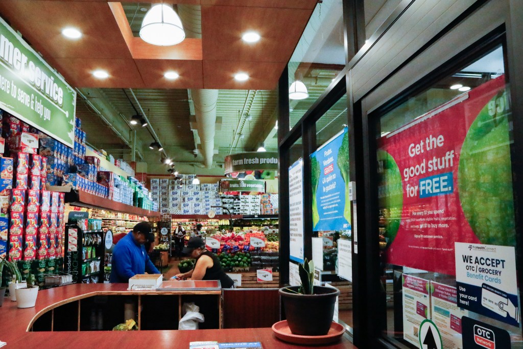 People shop at a SuperFresh near The Hub in the South Bronx.